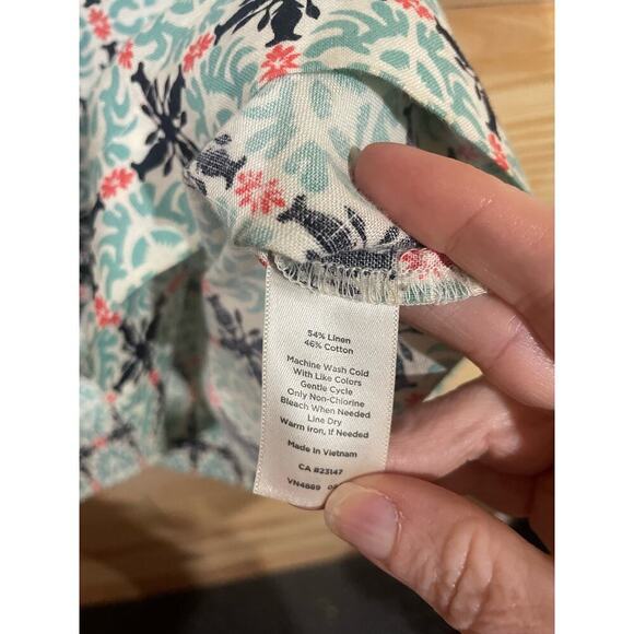 Talbots Geometric Print Linen Blend Sheath Dress, size 6P - Picture 5 of 6